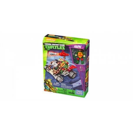 MEGA BLOKS DPF60 non  RAFA PIZZA RACING. bộ đồ chơi xếp lắp ráp ghép mô hình Teenage Mutant Ninja Turtles RAPH PIZZA SPEEDSTER Ninja Rùa 58 khối