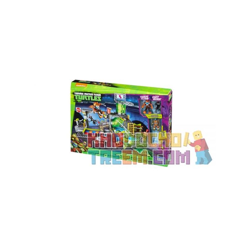 MEGA BLOKS DMX55 non  NÔNG THÒ CŨ CỦA NINJA RÙA bộ đồ chơi xếp lắp ráp ghép mô hình Teenage Mutant Ninja Turtles TURTLE SEWER LAIR 342 khối