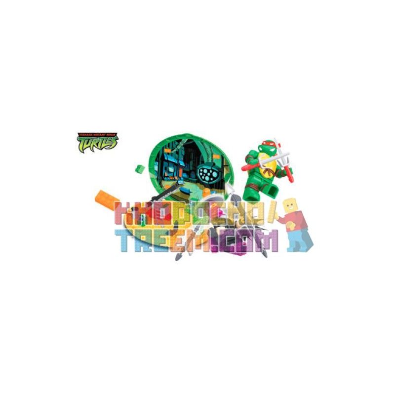 MEGA BLOKS 1407 non  PHÒNG THÍ NGHIỆM KHÔNG GIAN bộ đồ chơi xếp lắp ráp ghép mô hình Teenage Mutant Ninja Turtles SPACE LAB Ninja Rùa 120 khối