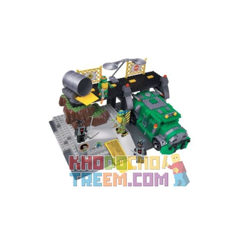 MEGA BLOKS 1411 non  CẦU CHIẾN ĐẤU bộ đồ chơi xếp lắp ráp ghép mô hình Teenage Mutant Ninja Turtles BATTLE SHELL BRIDGE Ninja Rùa 290 khối