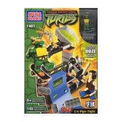 MEGA BLOKS 1401 non  1 4 TRẬN CHIẾN ĐƯỜNG ỐNG bộ đồ chơi xếp lắp ráp ghép mô hình Teenage Mutant Ninja Turtles 1/4 PIPE FIGHT Ninja Rùa 145 khối