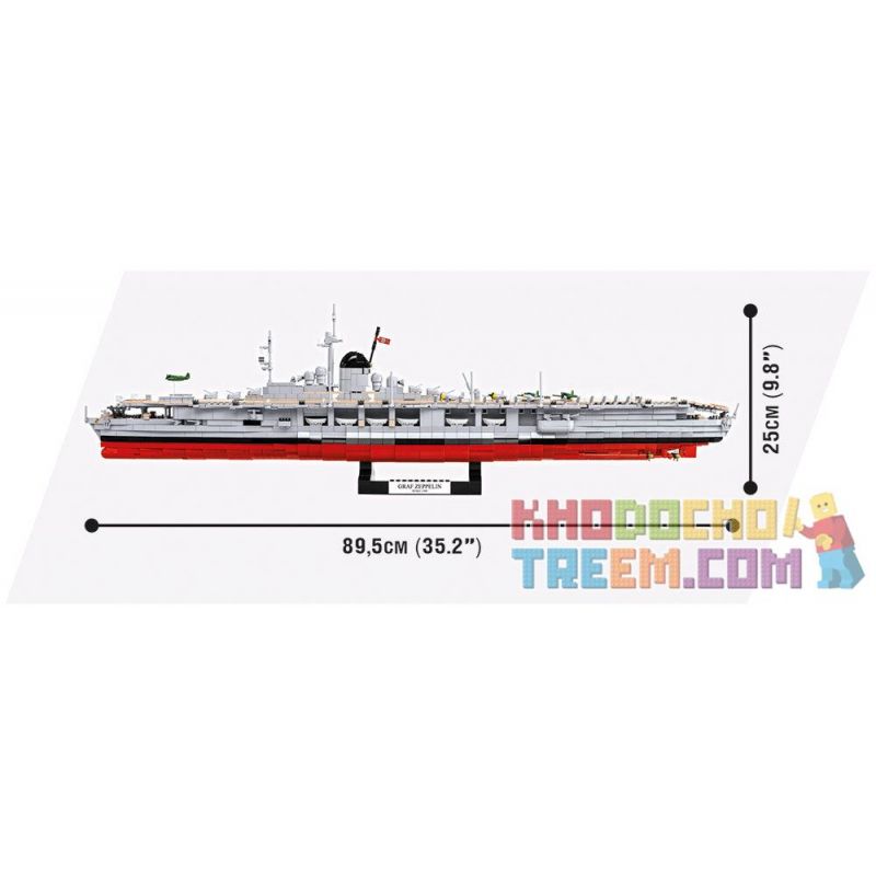 COBI CHARACTER BUILDING COBI-3086 3086 COBI3086 non  POSISN MẸ HÀNG KHÔNG bộ đồ chơi xếp lắp ráp ghép mô hình Military Army AIRCRAFT CARRIER GRAF ZEPPELIN Quân Sự Bộ Đội 3130 khối