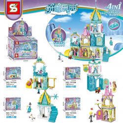 SHENG YUAN SY 1572 non  DREAM CASTLE 4IN1 LODGE SECRET HOUSE ICE SNOW COTTAGE SWEETLOVE bộ đồ chơi xếp lắp ráp ghép mô hình S-GIRLS 572 khối