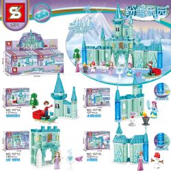 SHENG YUAN SY 1571 non  MAGIC CASTLE 4IN1 CUỘC PHIÊU LƯU TRƯỢT TUYẾT LÂU ĐÀI CRYSTAL PHUN NƯỚC CITY GATE TÒA NHÀ BĂNG bộ đồ chơi xếp lắp ráp ghép mô hình S-GIRLS 486 khối