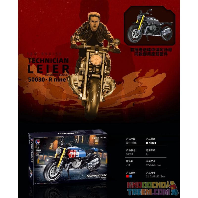 SHENZHEN RAEL ENTERTAINMENT 50030 50050 non  XE MÁY BMW LATTE. bộ đồ chơi xếp lắp ráp ghép mô hình  BMW R NINET Kỹ Thuật Công Nghệ Cao Mô Hình Phương Tiện 711 khối