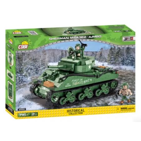 COBI CHARACTER BUILDING COBI-2550 2550 COBI2550 non  SHERMAN M4A3E2. tỷ lệ 1:28 bộ đồ chơi xếp lắp ráp ghép mô hình Military Army SHERMAN M4A3E2 JUMBO Quân Sự Bộ Đội 716 khối