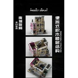 REBRICKABLE MOC-66832 66832 MOC66832 SUPER 18K K131 non  CỤC CẢNH SÁT THẾ GIỚI KẾT THÚC bộ đồ chơi xếp lắp ráp ghép mô hình Modular Buildings THE LAST OF WORLD APOCALYPSE POLICE STATION Mô Hình Nhà Cửa 2689 khối