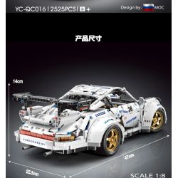 HAPPY BUILD SHINEYU XINYU YC-QC016 QC016 YCQC016 non  PORSCHE 911 THÂN RỘNG 8 tỷ lệ 1:10 bộ đồ chơi xếp lắp ráp ghép mô hình  PORSCHE 911 RWB Kỹ Thuật Công Nghệ Cao Mô Hình Phương Tiện 2525 khối