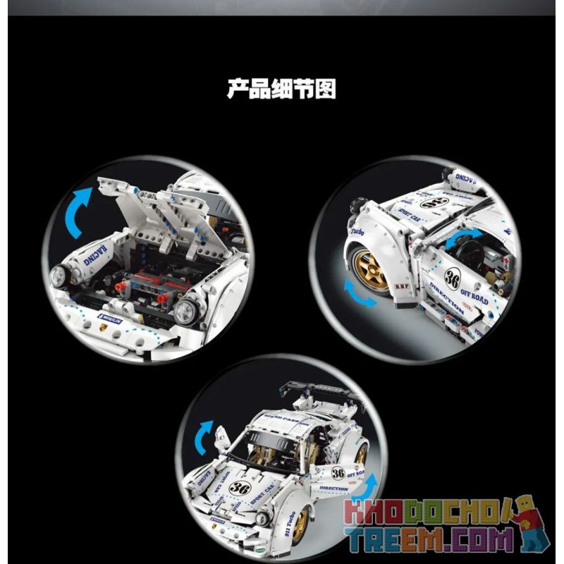HAPPY BUILD SHINEYU XINYU YC-QC016 QC016 YCQC016 non  PORSCHE 911 THÂN RỘNG 8 tỷ lệ 1:10 bộ đồ chơi xếp lắp ráp ghép mô hình  PORSCHE 911 RWB Kỹ Thuật Công Nghệ Cao Mô Hình Phương Tiện 2525 khối