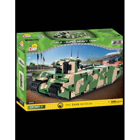 COBI CHARACTER BUILDING COBI-2544 2544 COBI2544 non  XE TĂNG HẠNG NẶNG TOG2 bộ đồ chơi xếp lắp ráp ghép mô hình Military Army TOG2 SUPER HEAVY TANK Quân Sự Bộ Đội 1230 khối