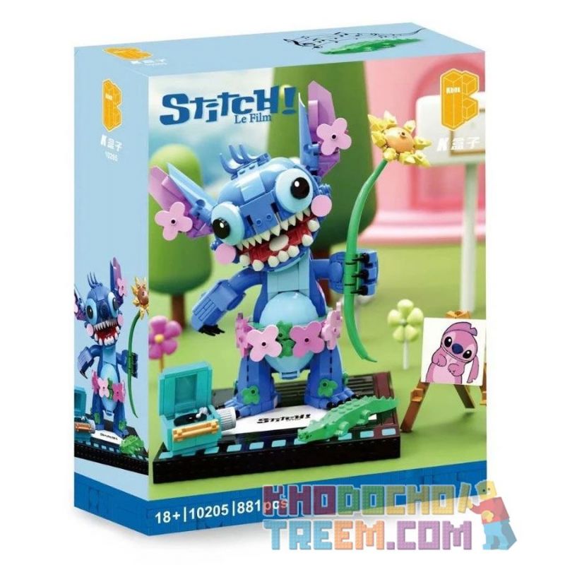 K BOX 10205 non  KHÂU bộ đồ chơi xếp lắp ráp ghép mô hình STITCH 881 khối