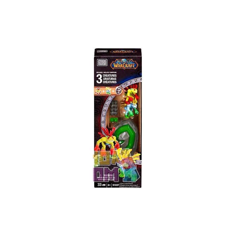 MEGA BLOKS 91037 non  GÓI SINH VẬT 3. bộ đồ chơi xếp lắp ráp ghép mô hình Computer Games CREATURE PACK 3 Trò Chơi 33 khối