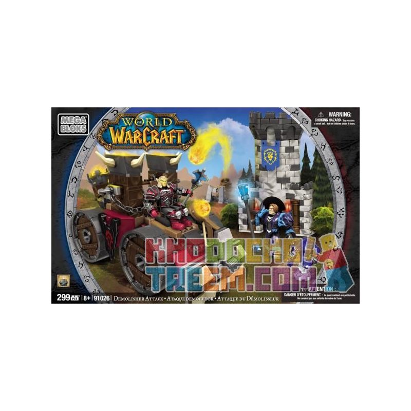 MEGA BLOKS 91026 non  ĐUỐC bộ đồ chơi xếp lắp ráp ghép mô hình Computer Games DEMOLISHER ATTACK Trò Chơi 299 khối