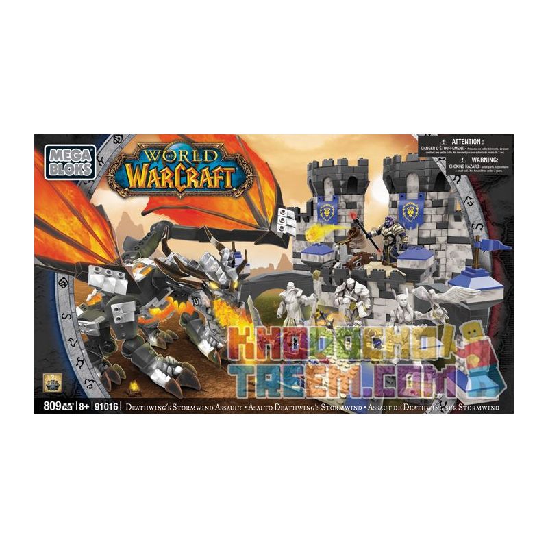 MEGA BLOKS 91016 non  TẤN CÔNG STORMWIND CỦA DEATHWING bộ đồ chơi xếp lắp ráp ghép mô hình Computer Games DEATHWING’S STORMWIND ASSAULT Trò Chơi 809 khối