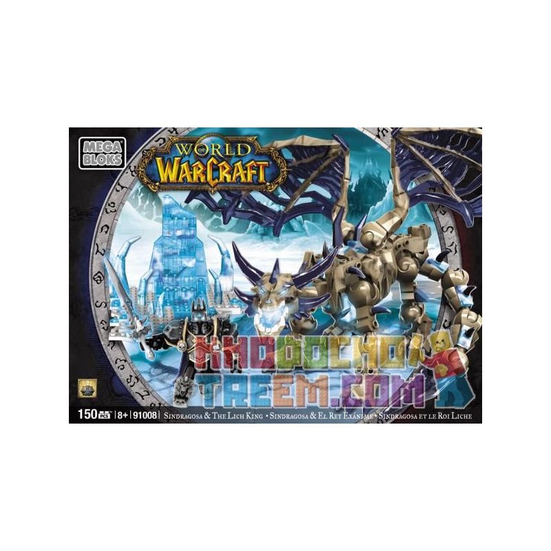 MEGA BLOKS 91008 non  ARTHAS VÀ SINDRAGOSA. bộ đồ chơi xếp lắp ráp ghép mô hình Computer Games ARTHAS AND SINDRAGOSA Trò Chơi 150 khối