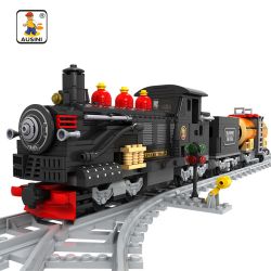 AUSINI 25812 non  XE LỬA bộ đồ chơi xếp lắp ráp ghép mô hình City TRAINS Thành Phố 586 khối