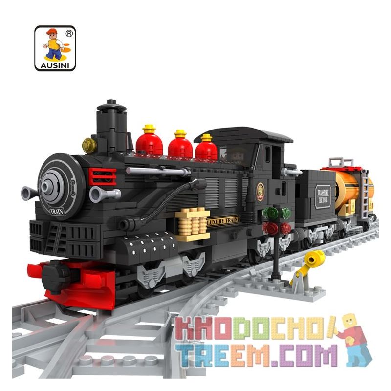 AUSINI 25812 non  XE LỬA bộ đồ chơi xếp lắp ráp ghép mô hình City TRAINS Thành Phố 586 khối