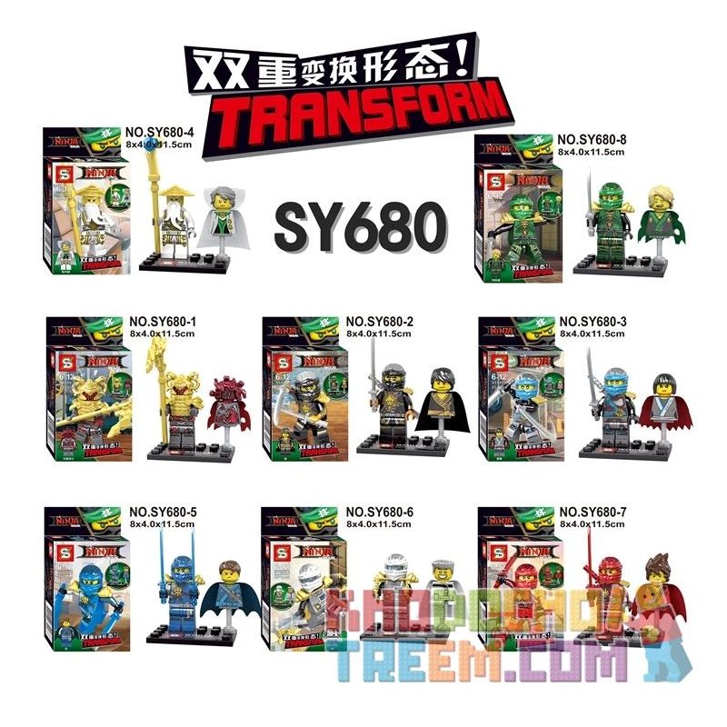 SHENG YUAN SY SY680 non  MẪU BIẾN ĐỔI KÉP. bộ đồ chơi xếp lắp ráp ghép mô hình The  Ninjago Movie NINJA GO TRANSFORM Ninja Lốc Xoáy
