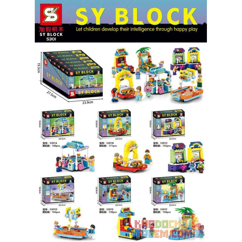 SHENG YUAN SY 5301A 5301B 5301C 5301D 5301E 5301F non  TRUYỀN HÌNH THỂ THAO 6 NGƯỜI CÂU CÁ CHUỘT OVERLORD ĐƯỜNG PHỐ ĐỊA ĐIỂM HÀNG KHÔNG SIÊU NHÂN ĐẤM BỐC LƯỚT MÙA HÈ bộ đồ chơi xếp lắp ráp ghép mô hình 947 khối