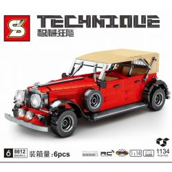 SHENG YUAN SY 8612 non  XE CỔ MÀU ĐỎ 1:14 tỷ lệ 1:14 bộ đồ chơi xếp lắp ráp ghép mô hình  TECHINQUE Kỹ Thuật Công Nghệ Cao Mô Hình Phương Tiện 1134 khối