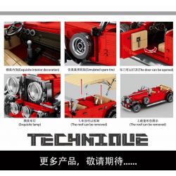 SHENG YUAN SY 8612 non  XE CỔ MÀU ĐỎ 1:14 tỷ lệ 1:14 bộ đồ chơi xếp lắp ráp ghép mô hình  TECHINQUE Kỹ Thuật Công Nghệ Cao Mô Hình Phương Tiện 1134 khối