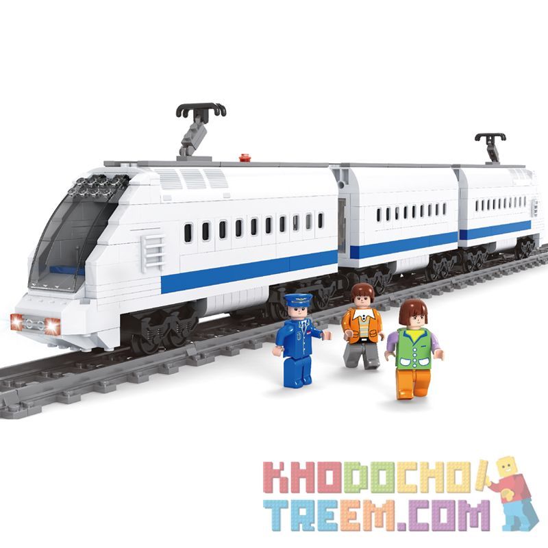 AUSINI 25825 non  TÀU ĐIỆN bộ đồ chơi xếp lắp ráp ghép mô hình City ELECTRIC TRAIN Thành Phố 645 khối