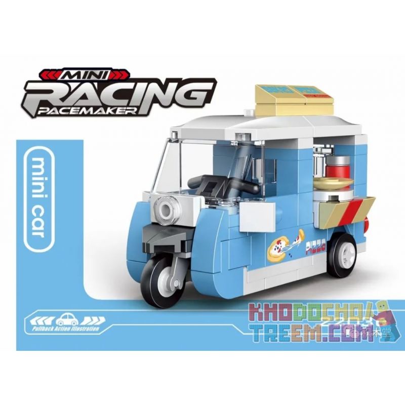 Decool 22035 Jisi 22035 non  4 XE BA BÁNH bộ đồ chơi xếp lắp ráp ghép mô hình Mini Racing Pacemaker Đua Xe Mini 77 khối