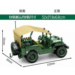 SEMBO 705805 non  HỘP ĐỰNG SÚNG GIPYEIS M38 bộ đồ chơi xếp lắp ráp ghép mô hình Creator BEIJING AUTO MUSEUM JEEP VILLYS Sáng Tạo 807 khối