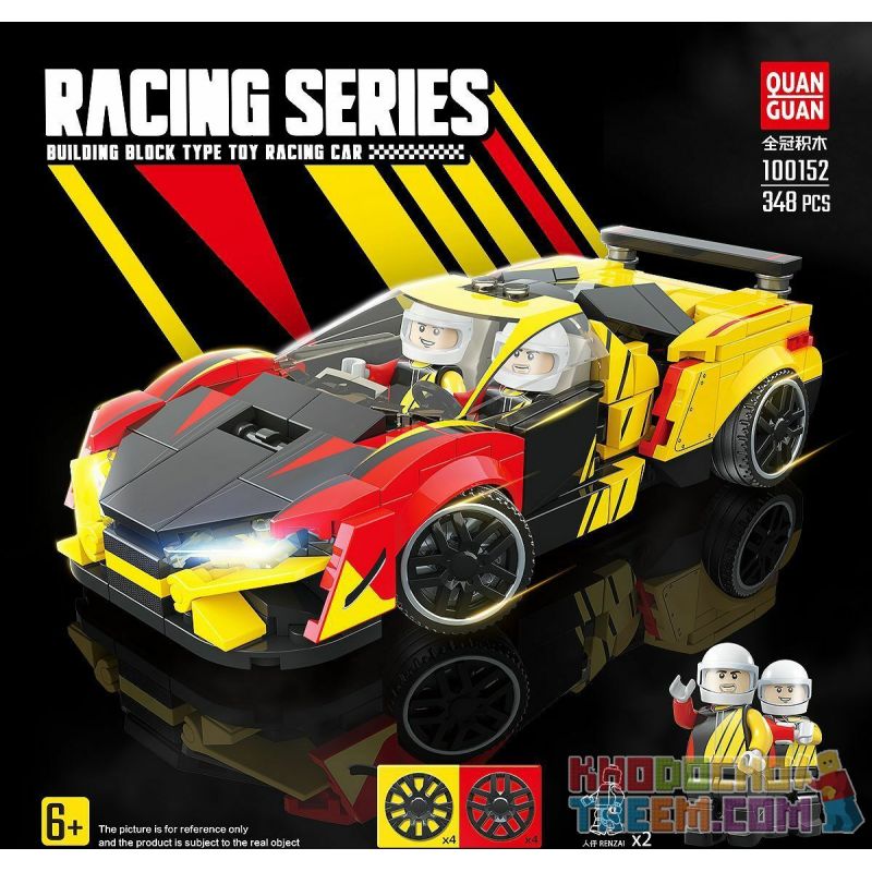 QuanGuan 100152 Quan Guan 100152 non  XE THÀNH PHỐ: 100152 bộ đồ chơi xếp lắp ráp ghép mô hình Racers Đua Tốc Độ 348 khối