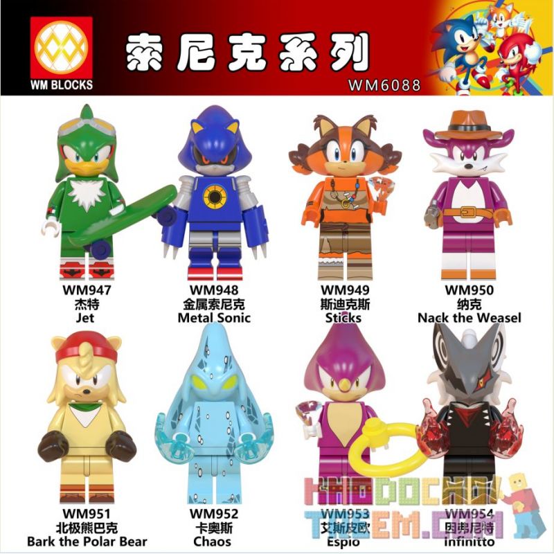 WM 6088 947 948 949 950 951 952 953 954 non  HÀNG TRĂM NGƯỜI 8 SERIES SONIC bộ đồ chơi xếp lắp ráp ghép mô hình Movie & Game Phim Và Trò Chơi