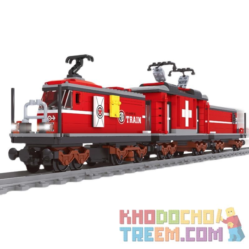 AUSINI 25826 non  XE LỬA bộ đồ chơi xếp lắp ráp ghép mô hình City TRAINS Thành Phố 529 khối