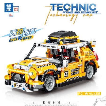 ZHEGAO QL0461 0461 non  RÒNG RỌC VÀNG bộ đồ chơi xếp lắp ráp ghép mô hình Speed Champions Racing Cars PC WALKER Đua Xe Công Thức 606 khối