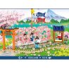 SEMBO 601148 non  CẢNH HOA ANH ĐÀO NHẬT BẢN bộ đồ chơi xếp lắp ráp ghép mô hình 916 khối