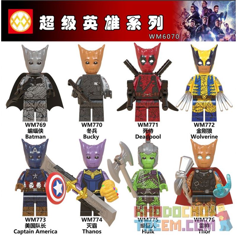 WM 6070 769 770 771 772 773 774 775 776 non  HÀNG TRĂM NGƯỜI 8 SÊ-RI SIÊU ANH HÙNG bộ đồ chơi xếp lắp ráp ghép mô hình Super Heroes Siêu Nhân Anh Hùng