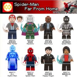 WM 6062 707 708 709 710 711 712 713 714 non  HÀNG TRĂM NGƯỜI 8 NHỆN THẦN TRÌNH ANH HÙNG bộ đồ chơi xếp lắp ráp ghép mô hình Super Heroes SPIDER-MAN FAR FROM HOME Siêu Nhân Anh Hùng