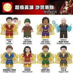 WM 6058 671 672 673 674 675 676 677 678 non  HÀNG TRĂM NGƯỜI 8 GIA ĐÌNH SHAZAN bộ đồ chơi xếp lắp ráp ghép mô hình Super Heroes Siêu Nhân Anh Hùng