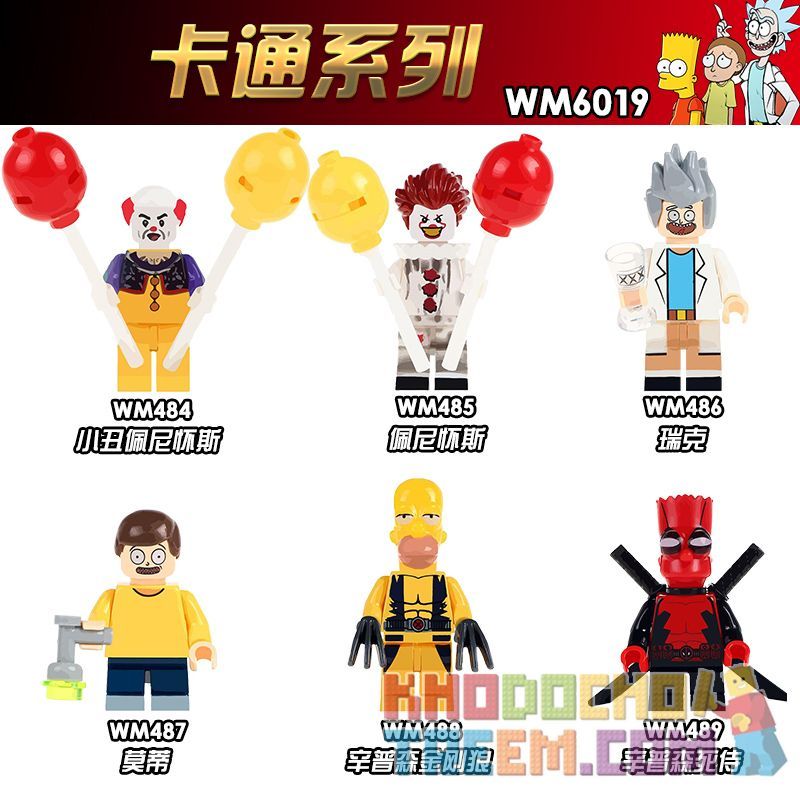 WM 6019 484 485 486 487 488 489 non  PHIM HOẠT HÌNH SÊ-RI bộ đồ chơi xếp lắp ráp ghép mô hình Collectable Minifigures Búp Bê Sưu Tầm