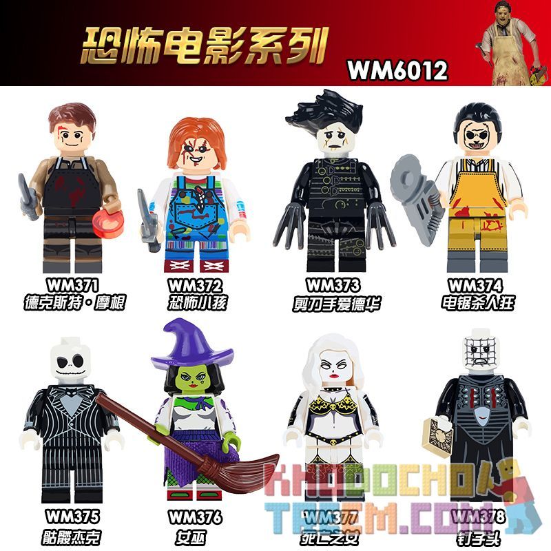 WM 6012 371 372 373 374 375 376 377 378 non  HÀNG TRĂM NGƯỜI 8 LOẠT PHIM KINH DỊ bộ đồ chơi xếp lắp ráp ghép mô hình Movie & Game Phim Và Trò Chơi