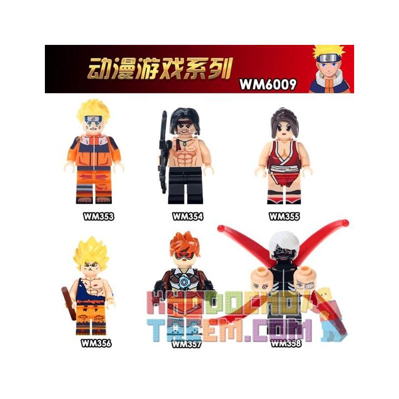 WM 6009 353 354 355 356 357 358 non  SÊ-RI TRÒ CHƠI ANIME bộ đồ chơi xếp lắp ráp ghép mô hình Collectable Minifigures Búp Bê Sưu Tầm