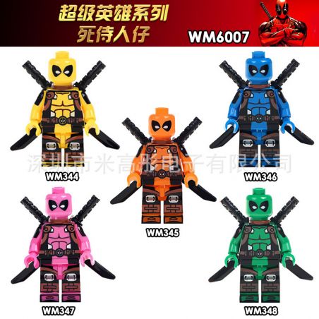 WM 6007 344 345 346 347 348 non  DEADPOOL. bộ đồ chơi xếp lắp ráp ghép mô hình Collectable Minifigures Búp Bê Sưu Tầm