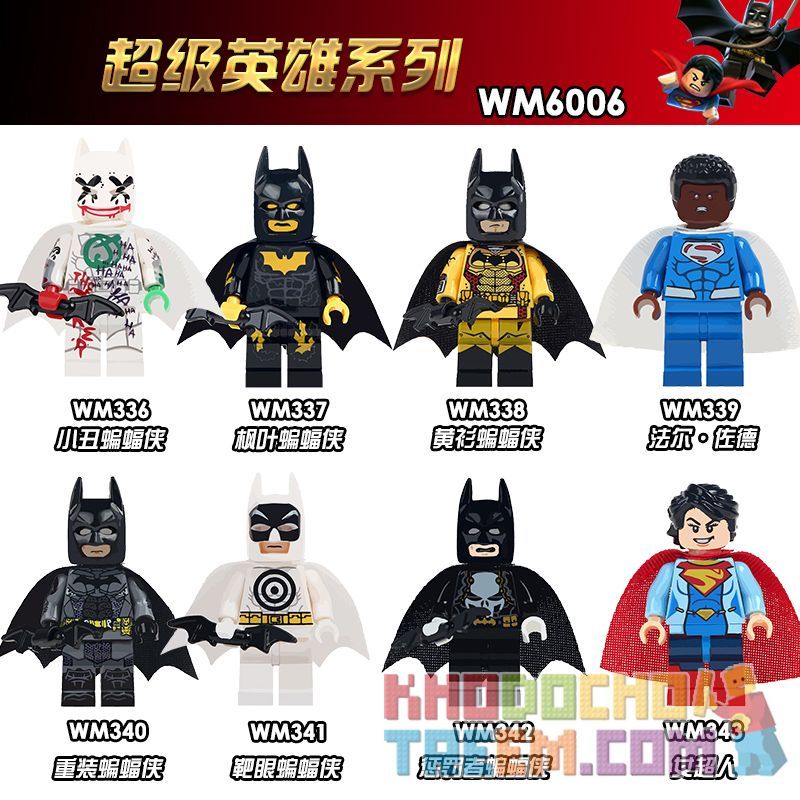 WM 6006 336 337 338 339 340 341 342 343 non  HÀNG TRĂM NGƯỜI 8 SÊ-RI SIÊU ANH HÙNG bộ đồ chơi xếp lắp ráp ghép mô hình Super Heroes Siêu Nhân Anh Hùng