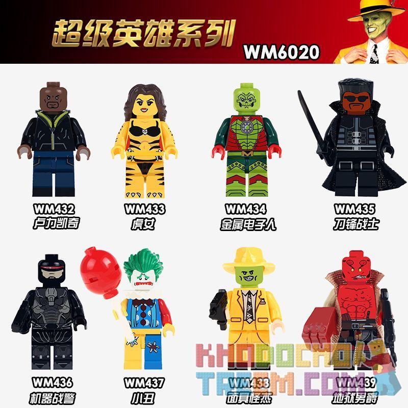 WM 6020 432 433 434 435 436 437 438 439 non  HÀNG TRĂM NGƯỜI 8 SÊ-RI SIÊU ANH HÙNG bộ đồ chơi xếp lắp ráp ghép mô hình Super Heroes Siêu Nhân Anh Hùng