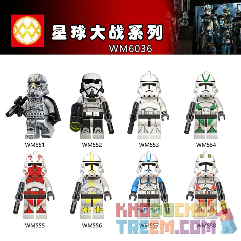 WM 6036 551 552 553 554 555 556 557 558 non  HÀNG TRĂM NGƯỜI 8 SÊ-RI STAR WARS bộ đồ chơi xếp lắp ráp ghép mô hình Chiến Tranh Giữa Các Vì Sao