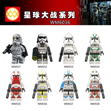 WM 6036 551 552 553 554 555 556 557 558 non  HÀNG TRĂM NGƯỜI 8 SÊ-RI STAR WARS bộ đồ chơi xếp lắp ráp ghép mô hình Chiến Tranh Giữa Các Vì Sao