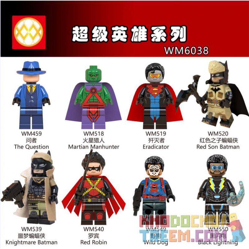 WM 6038 459 460 461 462 463 464 465 466 non  HÀNG TRĂM NGƯỜI 8 SIÊU ANH HÙNG bộ đồ chơi xếp lắp ráp ghép mô hình Super Heroes Siêu Nhân Anh Hùng