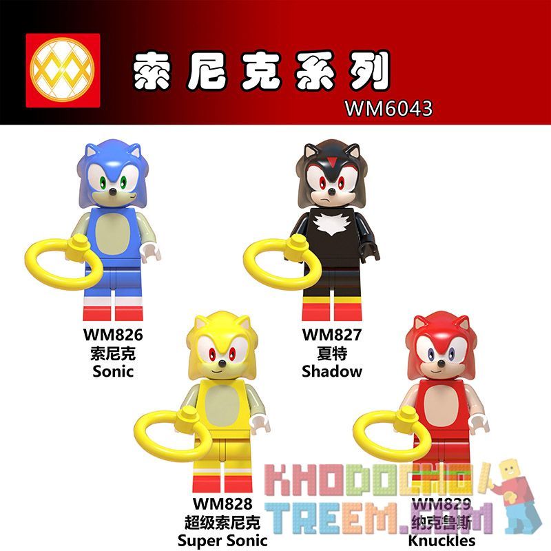 WM 6043 826 827 828 829 non  SONIC SERIES. bộ đồ chơi xếp lắp ráp ghép mô hình Collectable Minifigures Búp Bê Sưu Tầm