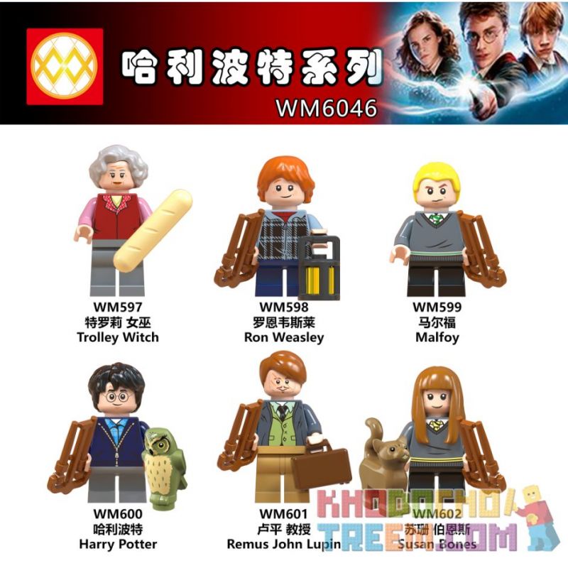 WM 6046 597 598 599 600 601 602 non  HARRY POTTER SERIES. bộ đồ chơi xếp lắp ráp ghép mô hình Collectable Minifigures Búp Bê Sưu Tầm