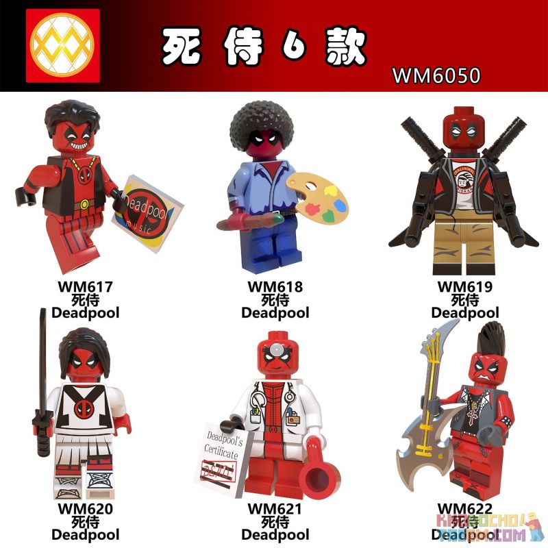 WM 6050 617 618 619 620 621 622 non  DEADPOOL. bộ đồ chơi xếp lắp ráp ghép mô hình Collectable Minifigures Búp Bê Sưu Tầm