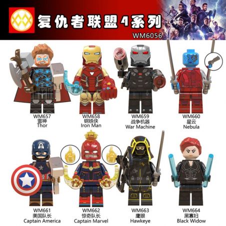 WM 6056 657 658 659 660 661 662 663 664 non  HÀNG TRĂM NGƯỜI 8 AVENGERS 4 SERIES bộ đồ chơi xếp lắp ráp ghép mô hình Super Heroes Siêu Nhân Anh Hùng