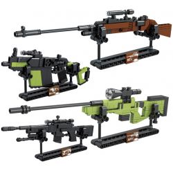 ZHEGAO QL0454-1 0454-1 QL0454-2 0454-2 QL0454-3 0454-3 QL0454-4 0454-4 non  SÚNG MINI 4 AWM M24 VECTOR MK12 bộ đồ chơi xếp lắp ráp ghép mô hình Gun MHWP 389 khối